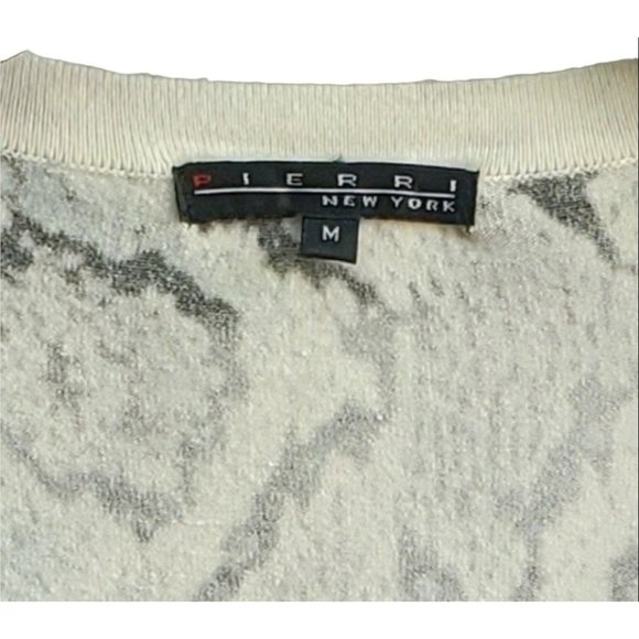 Pierri Women's Cardigan Sweater Snakeskin Pattern Beaded V-Neck Size Medium - Picture 6 of 10